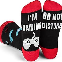Gifts for Men Stocking Stuffers for Adults Teens Birthday Christmas Gifts for Husband Dad Funny Gamer Socks Gifts for Men, Him, Dad, Sons, TeenBoys, Red, One Size, Red, One Size-image-48