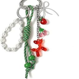 Green Paracord Bag Charm | Key Ring for Handbags | keychain for girls cute |Aesthetic Phone charms Car Key chain | Travel Accessories | Ideal for Gifting-image-45