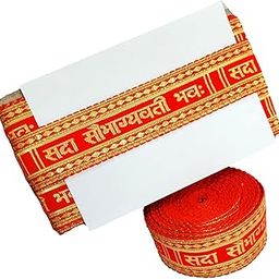 Balar Red Golden Zari Sada Saubhagyavati Bhava' Gota Patti Trim Lace Border Embroidery Craft Material for Suits, Sarees, Lehengas, Dresses Designing and Tailoring-picture-24