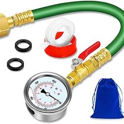 Water Pressure Gauge with 12'' Hose, 0-200 Psi Pressure Gauge Filled with Oil, 3/4" GHT Female Thread Water Pressure Test Gauge Hose Kit, for Home, Industrial, Garden Water Pressure Test-image-16