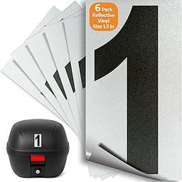 iSYFIX Black Vinyl Number 1 (One) Sticker - 6 Pack 1.5 inch - Premium Decal, Reflective Background & Pre-Spaced for Mailbox, Signs, Window, Door, Car, Trucks, Home, Business, Address, Indoor & Outdoor-image-13