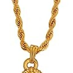 sullery Religious Hindu Lord Shri Ganesh Locket Gold Brass Pendant Necklace Chain for Men and Women-picture-23
