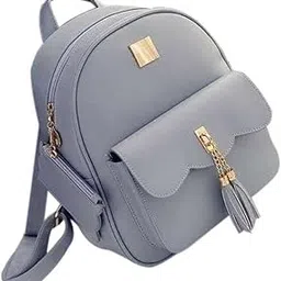 evolic Backpack for Womens,Girls,Kids,Female. Pu Leatherette Fabric Travelling Outdoor, Picnic,School, College Office Work Casual Daily use|Grey,10Ltrs(BagJhumka grey backpack2p166)-picture-18
