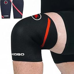 KOBO 7 mm Knee Cap Compression Support Knee Sleeves for Powerlifting Gym Squats Running Cycling Sports Jogging Workout Pain Relief (Material: Neoprene & Spandex)-picture-16
