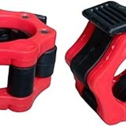 ALANBIU Plastic Rod Locks | Olympic Bar Collar clips | Barbell Clip Pair for 50mm Barbells,Great for Workout, Weightlifting & Fitness (Multicolor, Pair of 2) (RED)-29