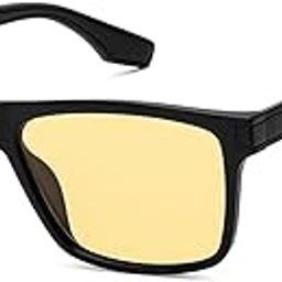 By Lenskart|Black Yellow Full Rim Rectangle Branded Latest And Stylish Sunglasses|100% Uv Protected|Men & Women|Large|Vc S16956-16