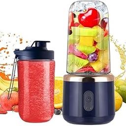 AIDEN®Portable Juicer Blender for Fruits, Smoothies & Cold Coffee | USB Rechargeable | 6 Blades, 3 Speed | 400ml Personal Electric Mixer Grinder | Travel Juice Maker Bottle-image-105