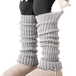 Grey Fril Long Woolen Thigh High Knee Leg Sleeve Warmer Winter Fashion Knitted Warm Boot Socks Cuffs for Women Girls-image-72