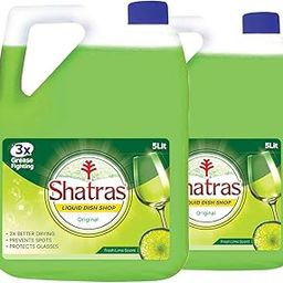Shatras Lime-Scented Dishwashing Liquid, 5Liters – Triple Action Grease Remover, Streak-Free Shine, Gentle On Hands, Ideal For Glassware (Pack Of 2)-image-44