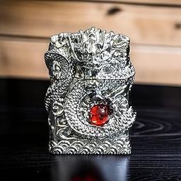 Dragon Lighter Pocket Lighter with Fuel | Jet Flame Windproof Design | Premium Metal Body with Compact Look (Silver)-picture-27