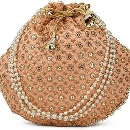 SHOPPLUR (Beinge) Velvet Designed Embroidered Bridal Potli bags,potli purse for ladies,ethnic potli pouches for return gift traditional potli bags-image-71