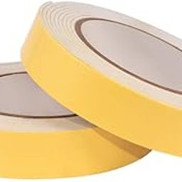 DM TAPES Double Sided Tape | Self Adhesive Foam Mounting Tape | For Wall,Craft, Furniture, Paper, Hooks,Sheet | Set Of 2 | (YELLOW LINER - WHITE COLOUR)-image-26