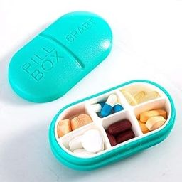 Hocimit 6 Parts Rectangle Shaped Portable Pill Box Medicine Case | Medicine Tablet Holder Organizer Dispenser Case Pill Cases(Multicolor)-picture-31