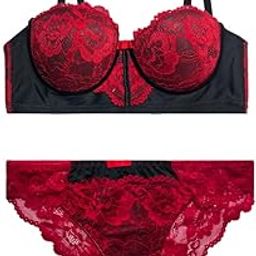 Designer Padded Push Up Bridal Women's Bra Panty Lingerie Set-image-98