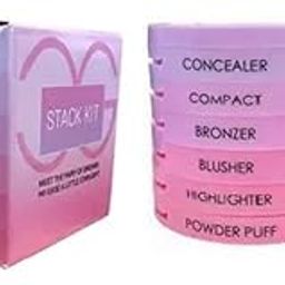 5 in 1 Makeup Stack (HIghlighter,Blusher, Bronzer, Concealer & Powder puff) All in 1 Quick and Easy To Use Makeup Kit-image-26