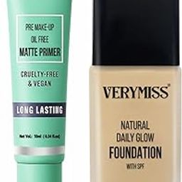 Verymiss Waterproof Foundation & Primer Combo | Natural Finish, Long-Lasting & Lightweight | Pore Blurring + High Coverage Base-image-9