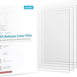ELEGOO 5PCS PFA Release Liner Film for Saturn 2/8K/3/4/4 Ultra/4 Ultra 16K Resin 3D Printer 273x176mm, 0.127mm Thickness with Stronger Release Functionality and 92% Light Transmittance-0