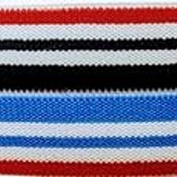 Elastic Striped Sports Headband, Red White Blue Black Pattern, Sweat-Wicking-14