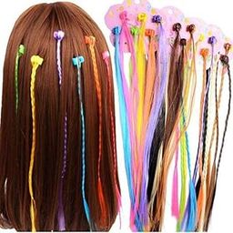 The Maxim Colorful Hair Extension Clips, Braided Synthetic Hair Strands, Rainbow Colors, 12 Pieces-image-6