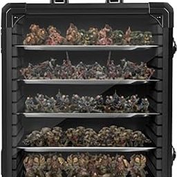 WELIDAY Miniatures Storage Case Miniatures Transport Case Aluminum Alloy Frame with Lock (Medium Size)-image-7
