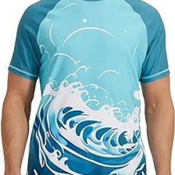 Men's Swim Shirt Short Sleeve UPF 50+ Rash Guard Quick Dry Water Beach Sun Protection T Shirts-image-97