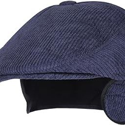 Men's Striped Winter Cotrised Ascot Golf Cap with Earflap bg-10 (Pack of 1)-32