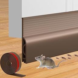 Door Draught Excluder for Bottom of Door, Adjustable Weather Stripping Door Seal for Cold Insulation, Under Door Sweep for Exterior and Interior Doors, Door Floor Seal Blocker Noise (39 inch, Brown)-30