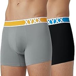 Men's Volt and Dynamo Micromodal Regular Fit Solid Antimicrobial Trunks with No Marks Waistband (Pack of 2)-image-17