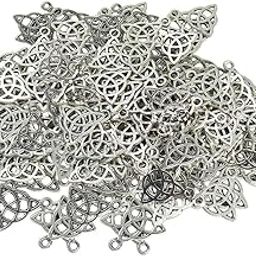 100 Pieces Hot Jewelry Findings Tibetan Silver Filigree Hollow Out Christmas Hat Charms Pendants DIY Jewelry-image-17