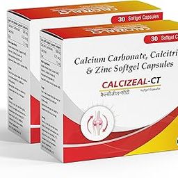 Calcium Carbonate, Calcitriol & Zinc Softgel Capsules | Calcizeal-CT - Bone Strength, Joint Support & Muscle Health Supplement | Best Calcium & Zinc Softgels for Bone Loss Prevention | 60 Capsules-image-83