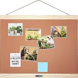 Eduway Wooden Framed Notice Board 12x15 Inch | Pin-up Bulletin Display Board with Soft Foam Fabric for Home, School, Office & Study Room (Brown- 30x38 cms)-image-71