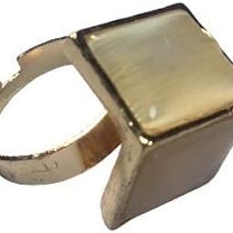 Cube Ring Rose Gold Colour Metal Free Size for Girls and Women-image-42