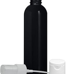 MADHYA Black PVC Pump Bottle Spray Dispenser, Empty Fine MistMini Travel Cylindrical Bottle, Portable Refillable Makeup Sprayer Container for Perfume, Liquid, With White Flip Top Cap, PC 1-54