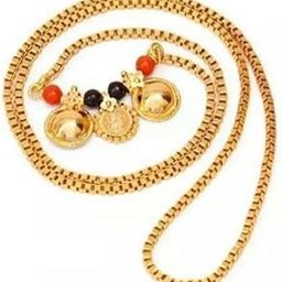 AK Vati chains 30 inches Box 3 plain Hindu Traditional thali or mangalsutra for women in India-image-19