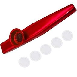 VASADIGITAL Aluminium Alloy Kazoo with 5 PCs Diaphragm Membrane Mouth Flute Musical Instruments - Red-image-41