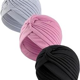 Men & Women, Boys and Girls Stretch Polyester Pagri Headwear Hair Wrap Turban Hat Chemo Beanie Cap Head Scarf Hijab Silky Turban Hats-image-22