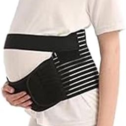 SAZ DEKOR® Maternity Belt Waist Back Abdomen Belly Band Black Mesh Style L 80-110cm-image-72