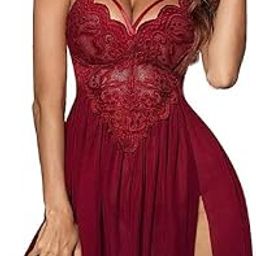 Women Babydoll Lingerie for Honeymoon Special Night Occasion (Free Size, Maroon)-image-91