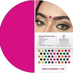 PERPAA Multicolor Velvet Sticker Bindi Box of 15 Flaps - Bindi for Women,Ladies, Girls (Size 05, Diameter 07mm, Multi Colour) (5)-image-20