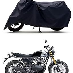 RS ENGLAND - All Season Protection Bike Cover for New RE Bear 650 Bike Cover with Water-Resistant and Dust Proof Premium 190T Fabric_Entire Black-image-96