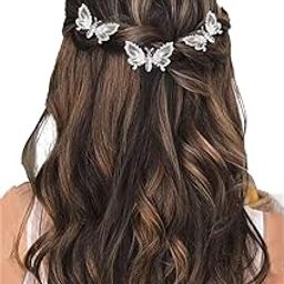 TEMPERIA Hair Accessories For Women's Stylish- Butterfly Hair Pins for Women's & Girls - Hair Style Bridal Brooch & Braid for Juda Bun - Hairstyle Decoration Bride Clips - Pack of 3 (Silver)-49