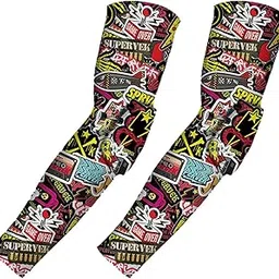 supervek Pro Padded Sleeves for Volleyball Basketball | Premium UV Protection Arm Sleeves for Men & Women | Hand Sleeves for Men, Hand Cover for Bike Riding Running Cycling and Dancing-picture-1
