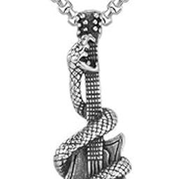 Mens Necklaces snake necklace neck chain for men boy necklace rock and roll men necklace men stainless steel necklace for man Mens Necklace Boys Necklace SilverShivBLR64-image-49
