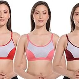 Pack of 3 Non-Padded Women T-Shirt Sports Bra-picture-30
