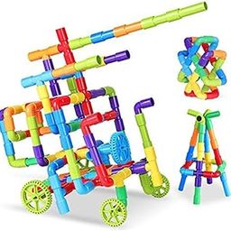 AEXONIZ TOYS Board Puzzle Game | Board Games | Pipe Puzzle Block Building Game for Kids | Puzzle Game for for Ages 3 4 5 6 7+ Year Old Kids Boys Girls-Multicolor (75 Piece)-image-52
