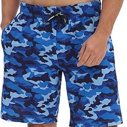 Mens Swim Trunks 9" Quick-Dry Swim Shorts Blue Camo-48