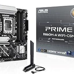 ASUS Prime B860M-A WiFi-CSM mATX Intel Core Ultra Processors(Series 2) 1 X Pcie 5.0 X16 Slot, Supports 2 X M.2 Slots and 4 X SATA 6Gb/S Ports, with DDR5 RAM-9