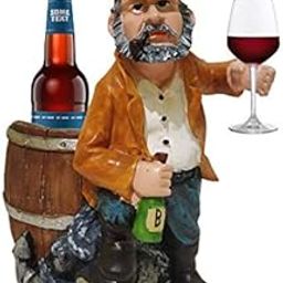 Wine Bottle Stand Statue Wine Bottle and Glass Holder Showpiece Polyresin Multicolor Pack of 1-image-63