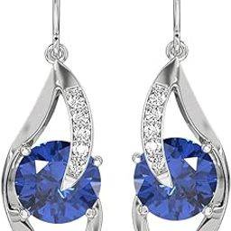 925 Sterling Silver Royal Blue Eye Pendant Earring Chain Jewellery Set | Rhodium Plated, Swiss Zirconia | Gift for Women & Girls-image-13