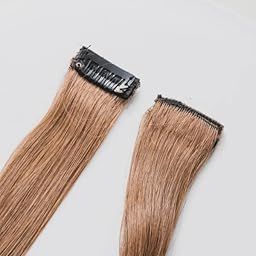 BELLA HARARO 2 Pcs Single Clip Human Hair Side Covers Up Patches Extension For Women Girls Golden Blonde highlights human hair 14 Inch Pack of 2-image-99
